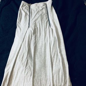 Grey Zipper Double Split Skirt Sz L